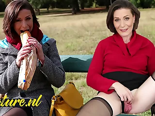 French MILF Eats Her Lunch Outside Before Egress With a Stranger & Getting Ass Fucked
