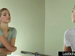 Lesbo Sex Action With Cute Roasting Teen Lez Girls (Riley Reid & Kenna James) video-18